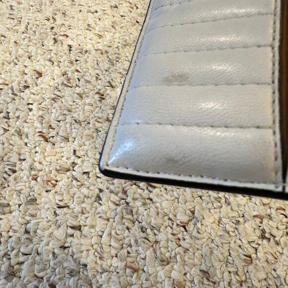 Coach Womens ID Slim Card Case Holder Wallet Linear Quilted Small Cream Travel - Picture 5 of 9